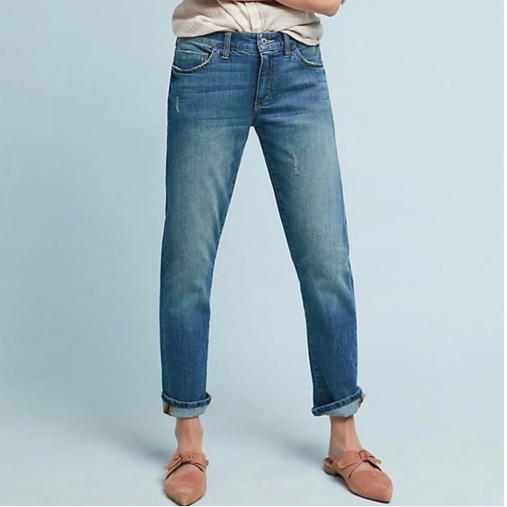 Anthropologie Pilcro Mid-Rise Slim Boyfriend Jeans Sz 26 comfort - Picture 2 of 16